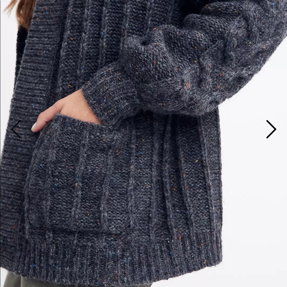 Madewell Bubble-Sleeve Cableknit Cardigan Sweater - Picture 2 of 10